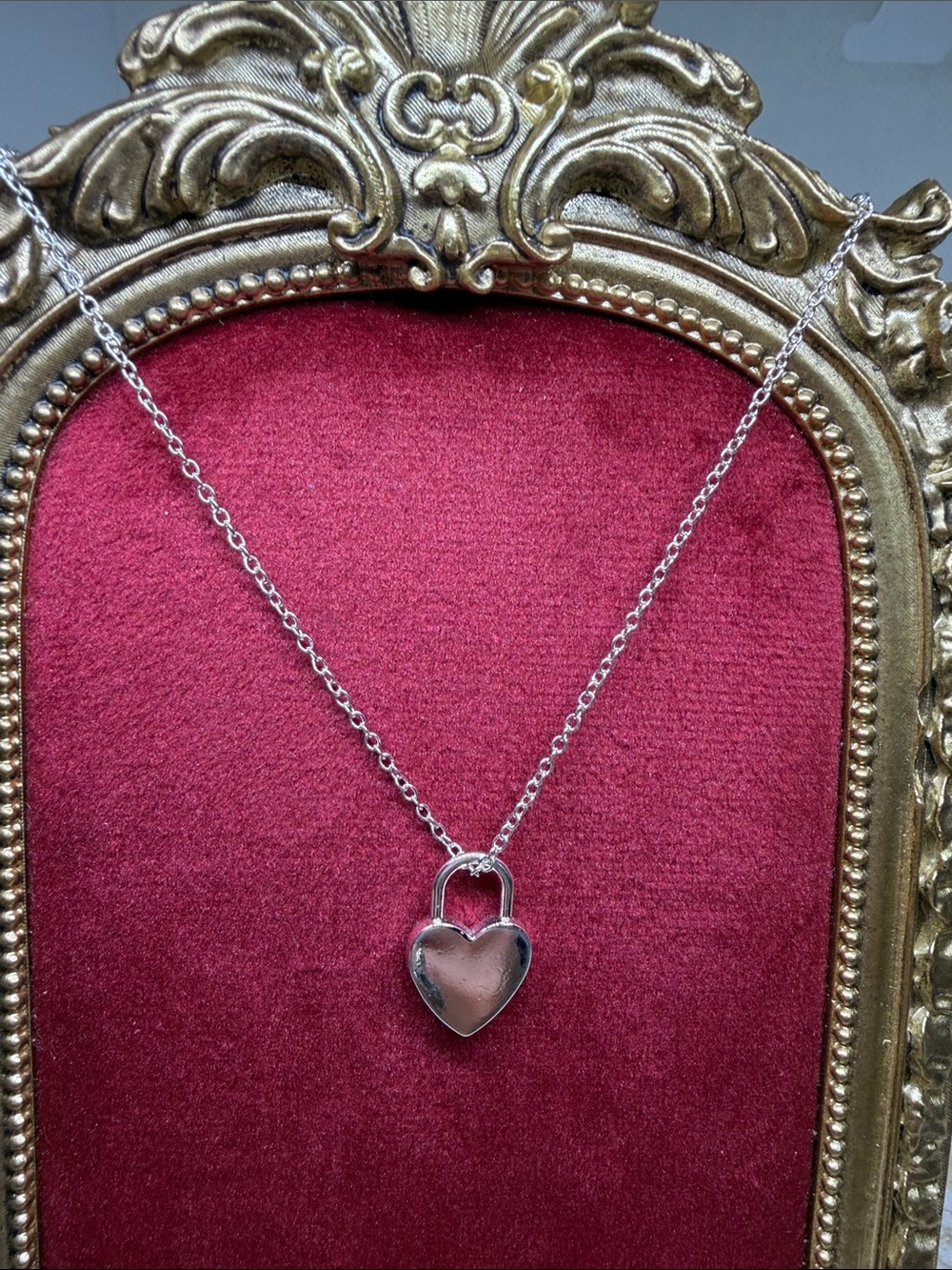 925 Sterling Silver Heart Lock Pendant Necklace 20” Chromecore